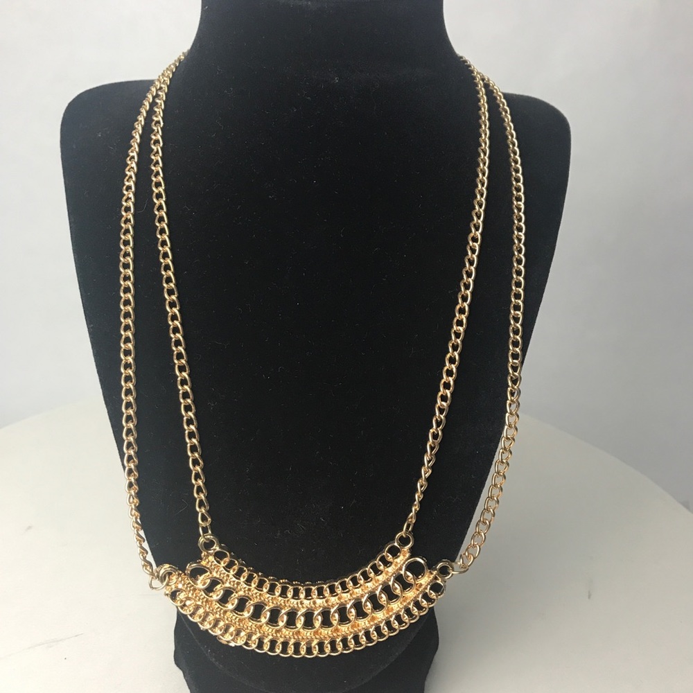 Gold Circles Necklace 23”
